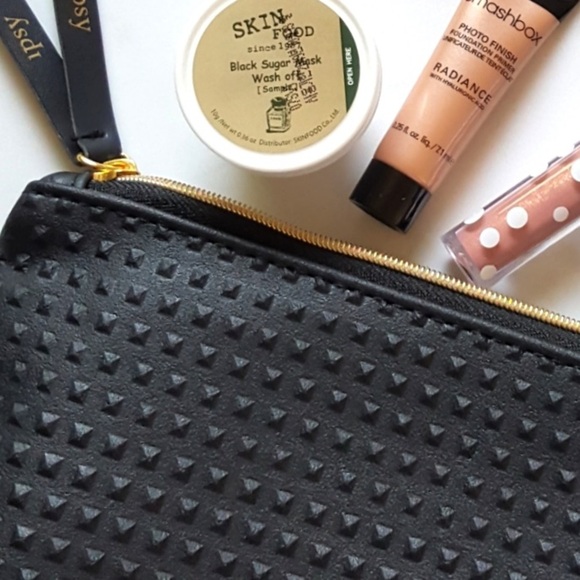 3/$10 Ipsy Glam Bag New September 2017 Black Textured Vegan Leather Like A Boss - Picture 7 of 8